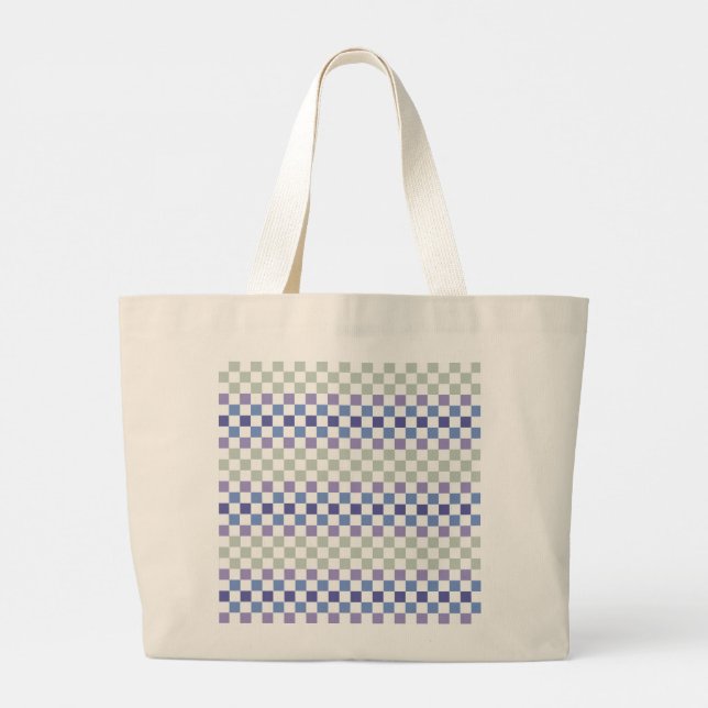 Scandinavian Pastel  Minimal Geometric Large Tote Bag (Back)