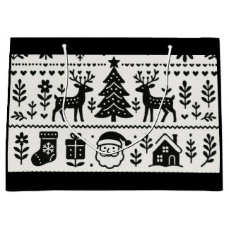 SCANDINAVIAN PATTERN CHRISTMAS GIFT BAGS