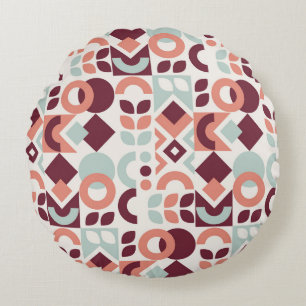 Scandinavian pattern design. Simple modern retro b Round Pillow