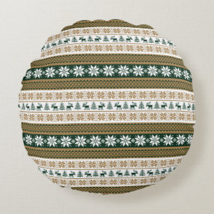 Scandinavian pattern round pillow