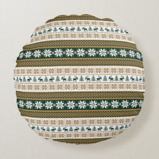 Scandinavian pattern round pillow