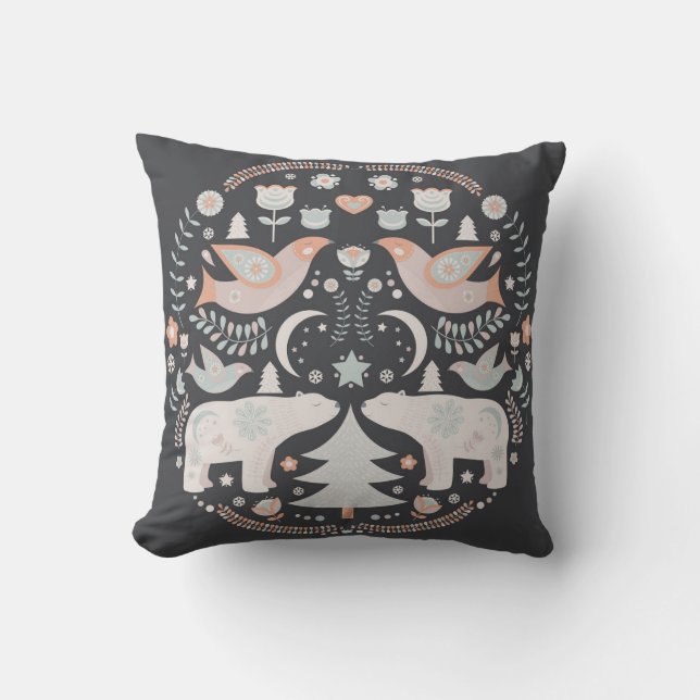 Scandinavian Pattern Throw Pillow (Front)