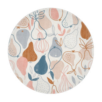 Scandinavian Pear Print: Vintage Fruit Pattern Cutting Board