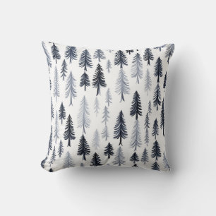 Scandinavian Pine Forest Throw Pillow
