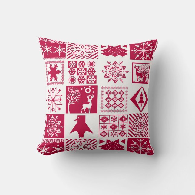 Scandinavian plaid throw pillow (Front)