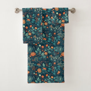 Scandinavian Plants and Flowers Bath Towel Set