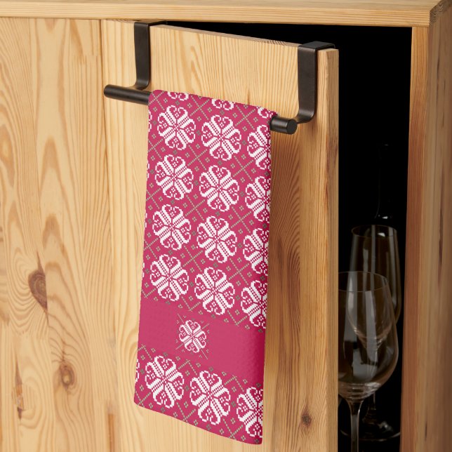 Scandinavian Print Customized Holiday  Kitchen Towel (Thirds Fold)