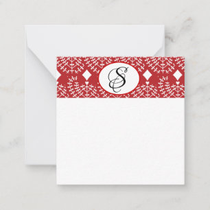 Scandinavian Red Heart Flat Note Card