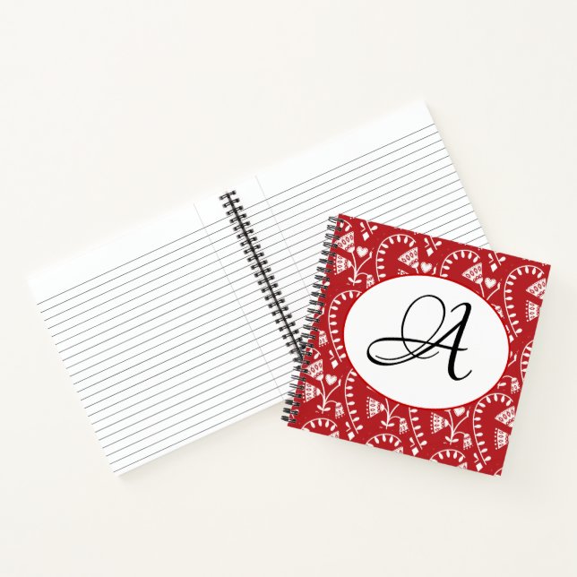 Scandinavian Red Heart Personalized Notebook (Inside)