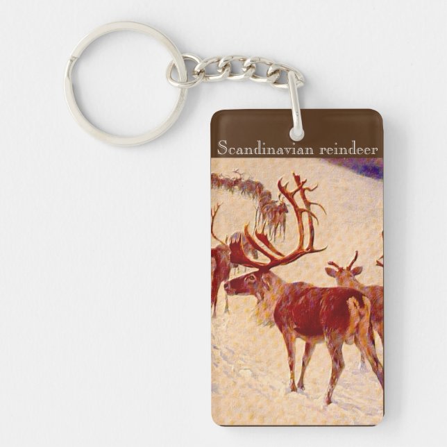 "Scandinavian reindeer" Keychain (Front)