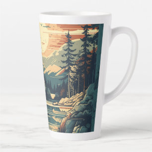 Scandinavian Retro Art mountain home Latte Mug