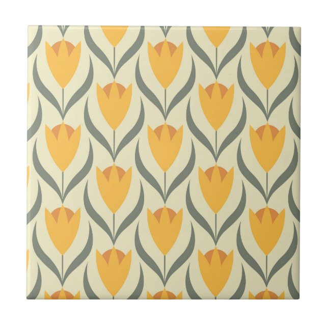 Scandinavian retro floral pattern,retro flower,vin tile (Front)