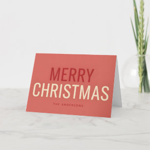 Scandinavian Retro Script Merry Christmas Holiday Card