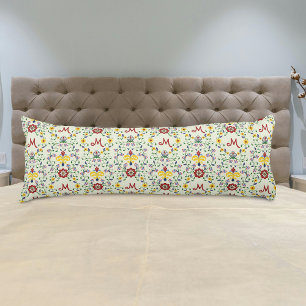 Scandinavian Rosemaling Monogram Pattern Nordic Body Pillow