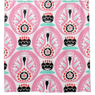 Scandinavian seamless folk art pattern with cute b