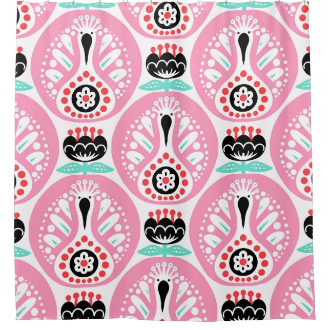 Scandinavian seamless folk art pattern with cute b (Front)