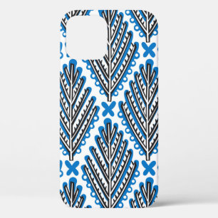 Scandinavian seamless folk art pattern with cute t iPhone 12 case