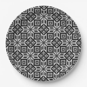 Scandinavian Selburose Christmas Pattern Paper Plate