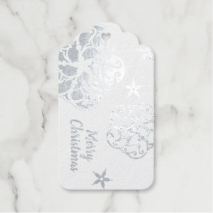 Scandinavian Silver Snowflake Gift Tags