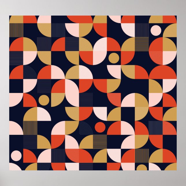 Scandinavian Simple Shapes Geometry Artwork Poster (Front)