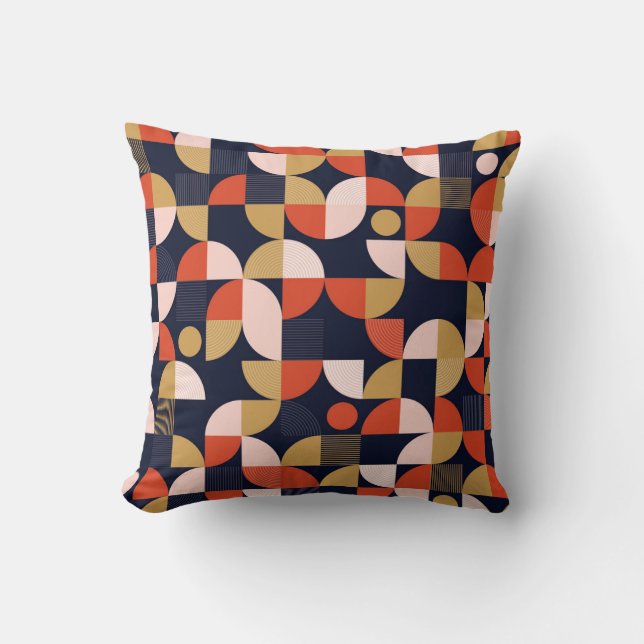 Scandinavian Simple Shapes Geometry Artwork Poster Throw Pillow (Front)