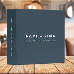 Scandinavian | Smoke Blue Minimal Wedding Memories Binder<br><div class="desc">Simple,  stylish custom wedding memories binder in a modern minimalist scandi scandinavian design style with a contemporary typography in white on a dusky smoke blue background in an informal casual style. The text can easily be personalized for a unique one of a kind wedding design for your special day.</div>