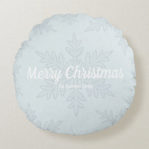 Scandinavian Snowflake Christmas Round Pillow