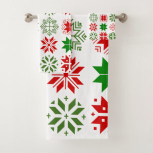 Scandinavian Snowflakes Bath Towel Set
