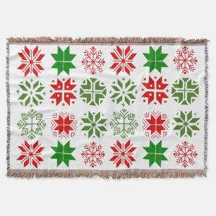 Scandinavian Snowflakes Throw Blanket