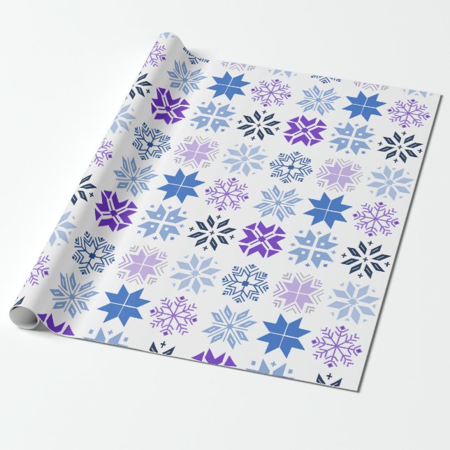 Scandinavian Snowflakes Wrapping Paper (Unrolled)