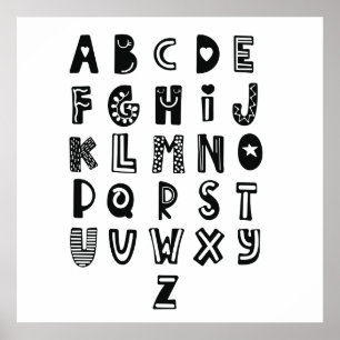 Scandinavian style, Alphabet. Poster