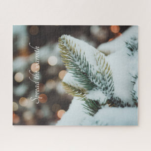 Scandinavian style Christmas spruce branch  Jigsaw Puzzle