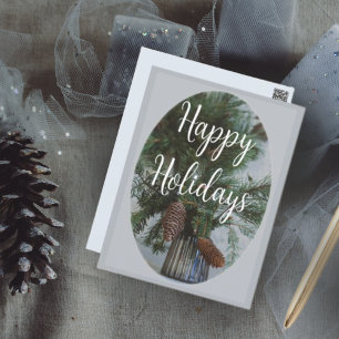 Scandinavian style Christmas spruce branch  Postcard