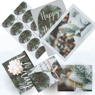 Scandinavian style Christmas spruce branch  Wrapping Paper Sheet