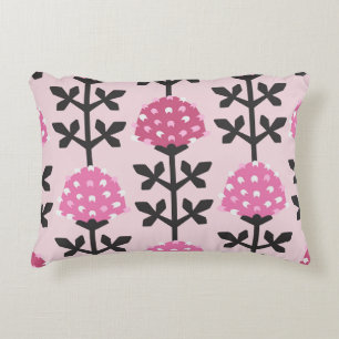 Scandinavian style clover floral vintage seamless accent pillow