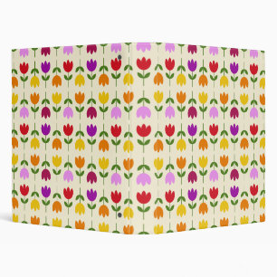 Scandinavian Style Colorful on Crm Flower Pattern Binder