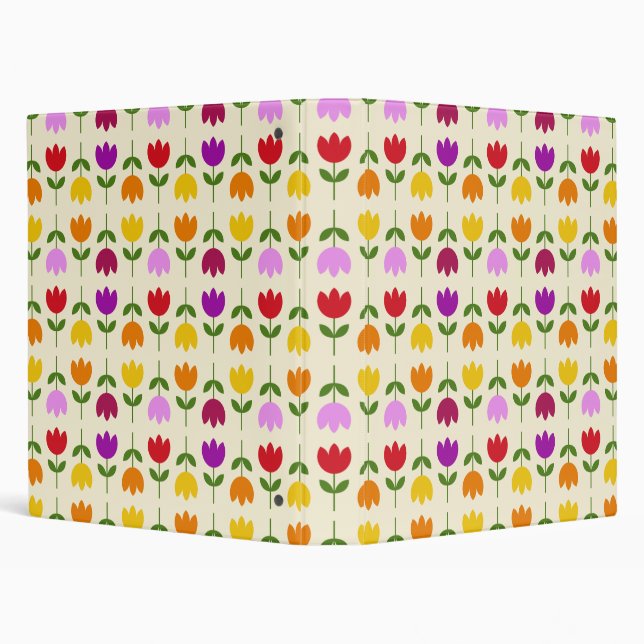 Scandinavian Style Colourful on Crm Flower Pattern Binder (Background)