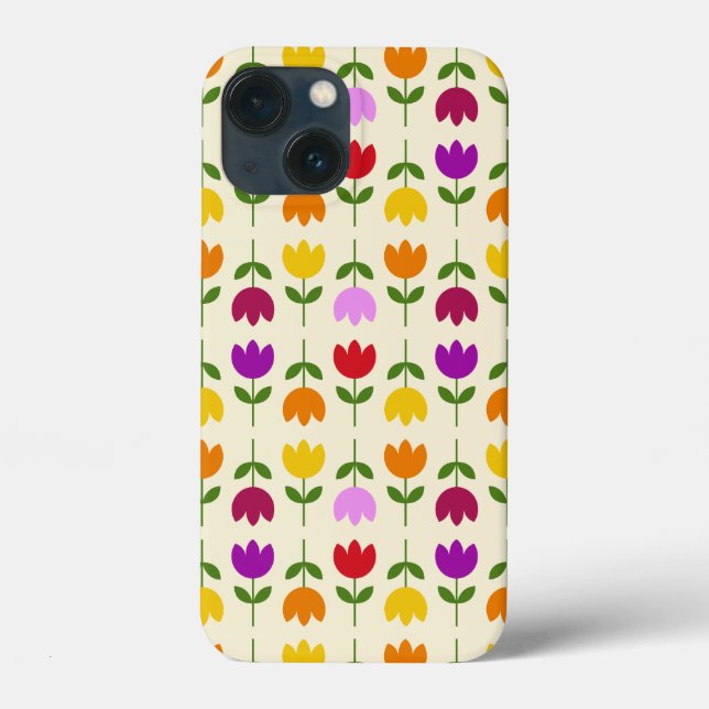 Scandinavian Style Colourful on Crm Flower Pattern Case-Mate iPhone Case (Back)