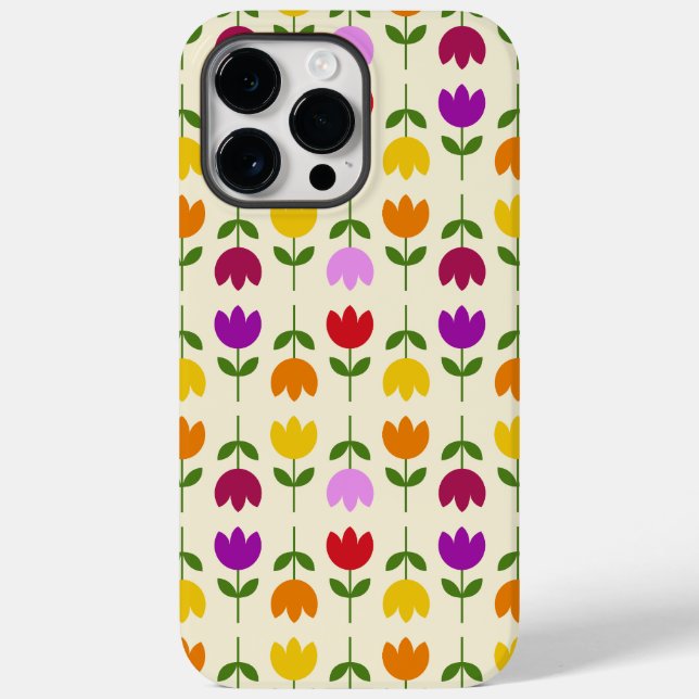 Scandinavian Style Colourful on Crm Flower Pattern Case-Mate iPhone Case (Back)