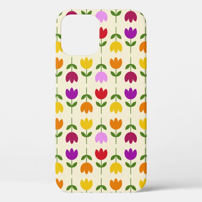 Scandinavian Style Colourful on Crm Flower Pattern Case-Mate iPhone Case (Back)