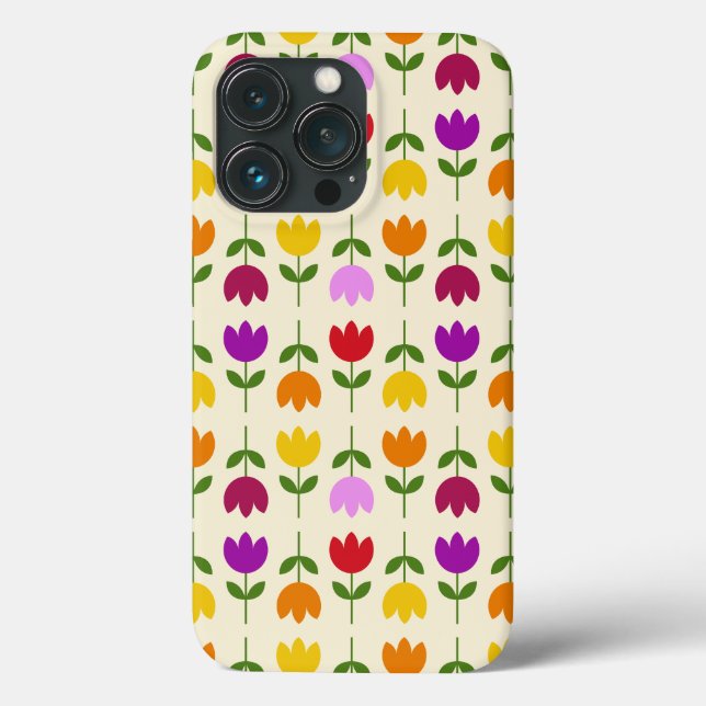 Scandinavian Style Colourful on Crm Flower Pattern Case-Mate iPhone Case (Back)