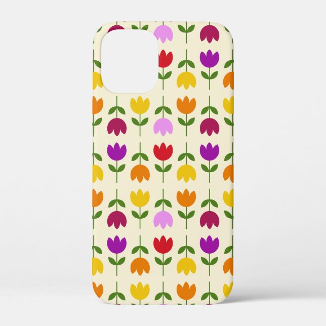 Scandinavian Style Colourful on Crm Flower Pattern Case-Mate iPhone Case (Back)