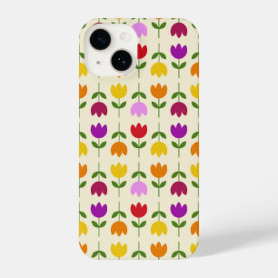 Scandinavian Style Colourful on Crm Flower Pattern iPhone 14 Case