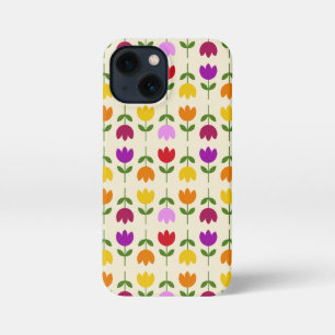 Scandinavian Style Colourful on Crm Flower Pattern iPhone 13 Mini Case