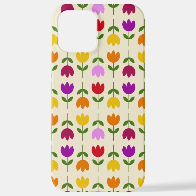 Scandinavian Style Colourful on Crm Flower Pattern iPhone Case (Back)