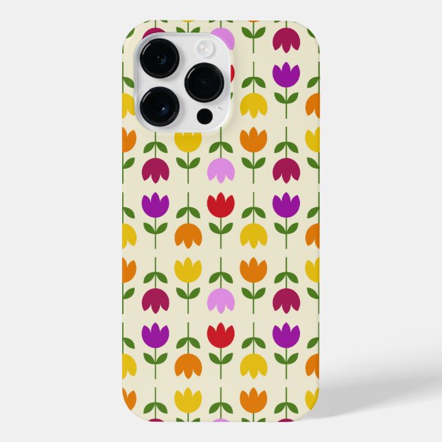 Scandinavian Style Colourful on Crm Flower Pattern iPhone Case (Back)