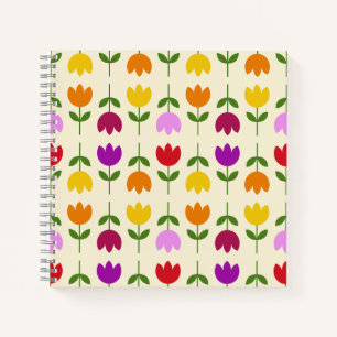 Scandinavian Style Colourful on Crm Flower Pattern Notebook