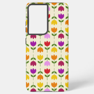 Scandinavian Style Colourful on Crm Flower Pattern Samsung Galaxy Case