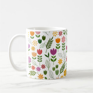 Scandinavian Style Flora & Fauna Big Pattern Coffee Mug