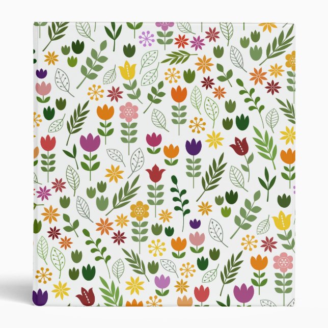 Scandinavian Style Flora & Fauna Pattern Binder (Front)